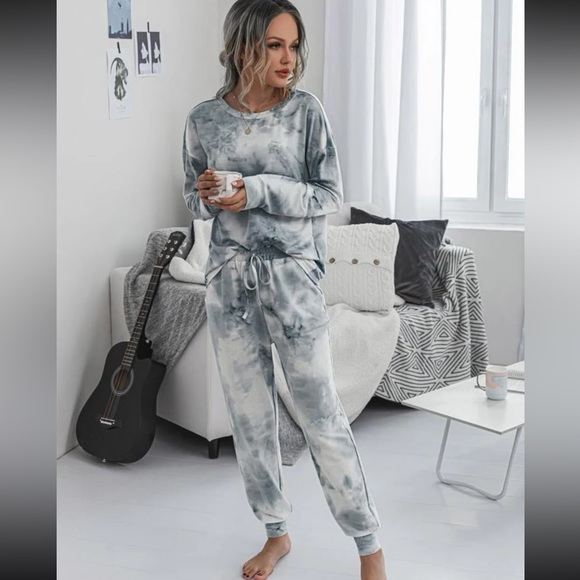Gray Tie Dye Jogger Lounge Set - Picture 5 of 7